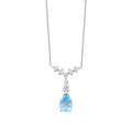 1.05 ct. Diamant Blauer Topas Halskette