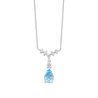 1.05 ct. Diamant Blauer Topas Halskette