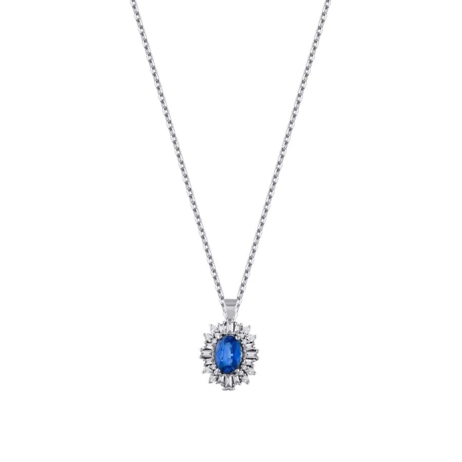1.19 ct. Diamant Baguette Saphir Halskette