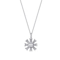 0.23 ct. Diamant Schneeflocken Baguette Halskette