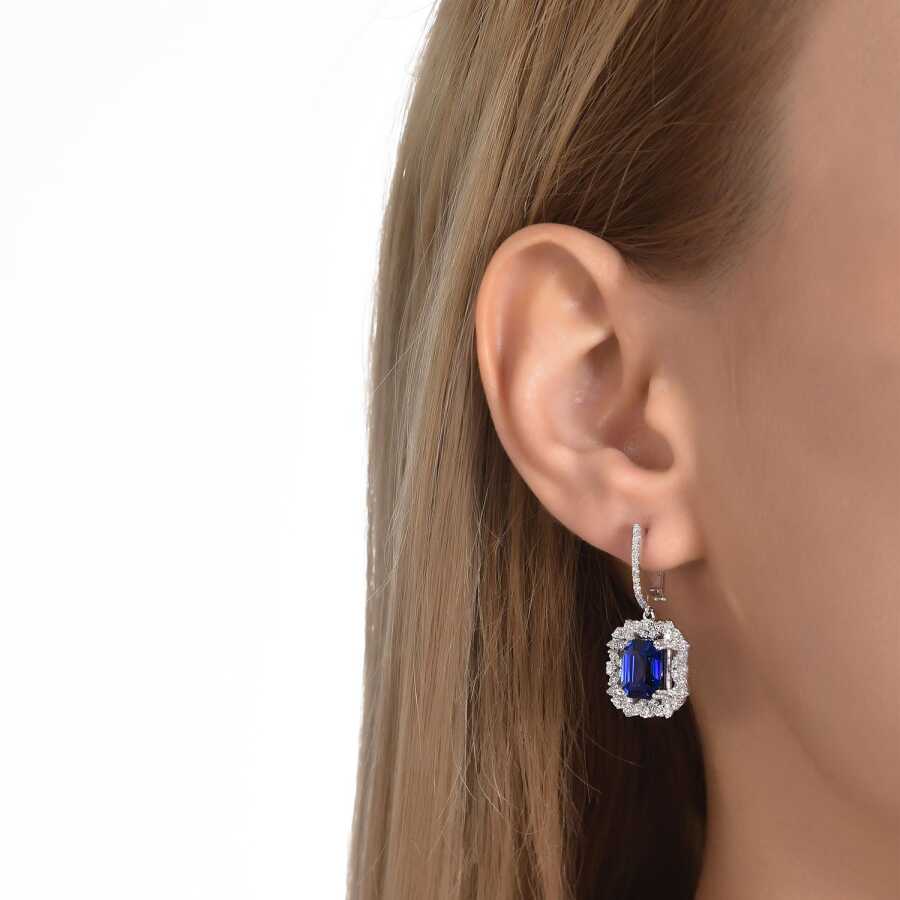 7.02 ct. Diamant Saphir Ohrringe