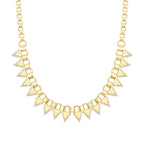 Gold Collier Halskette mit Stein in Dreiecksform