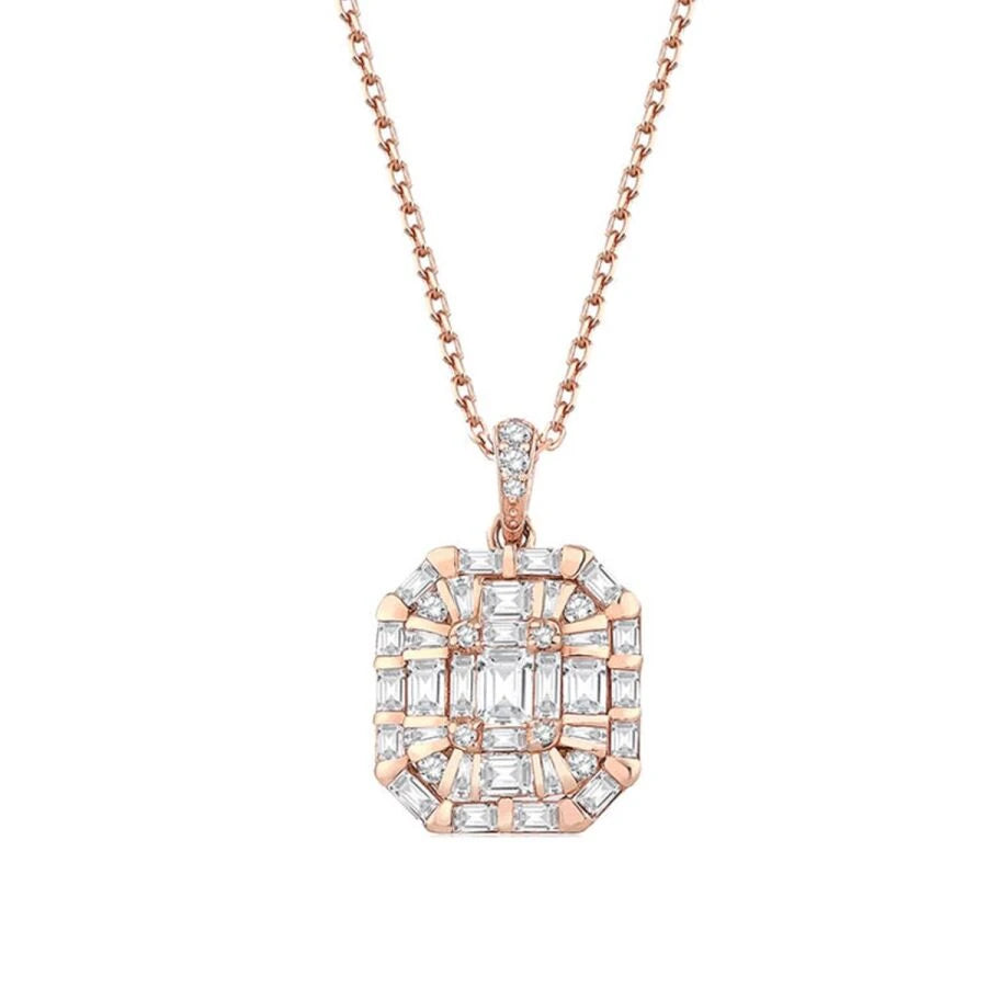 0.89 ct. Diamant Baguette Halskette