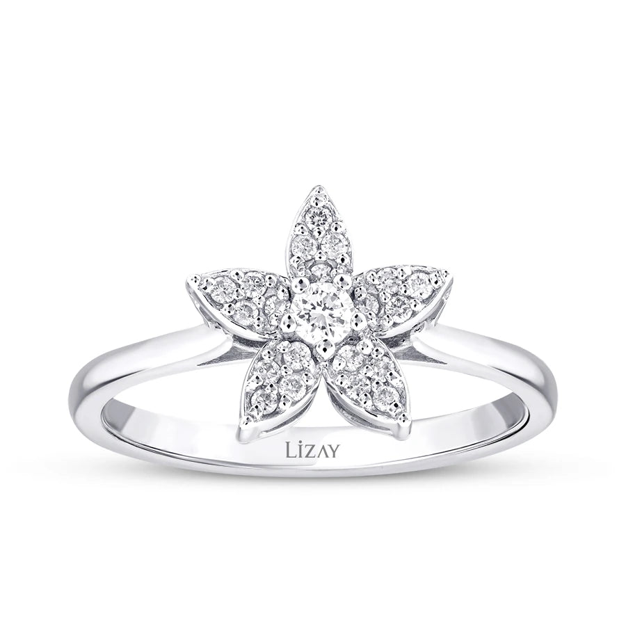0.16 ct. Diamant Blumen Ring