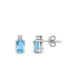1.89 ct. Diamant Blauer Topas Ohrringe