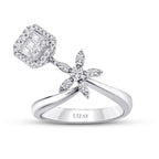0.44 ct. Diamant Blumen Baguette Ring