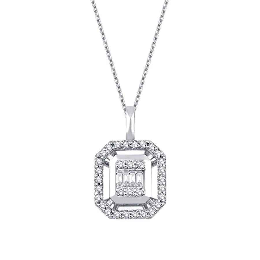 0.14 ct. Diamant Baguette Halskette
