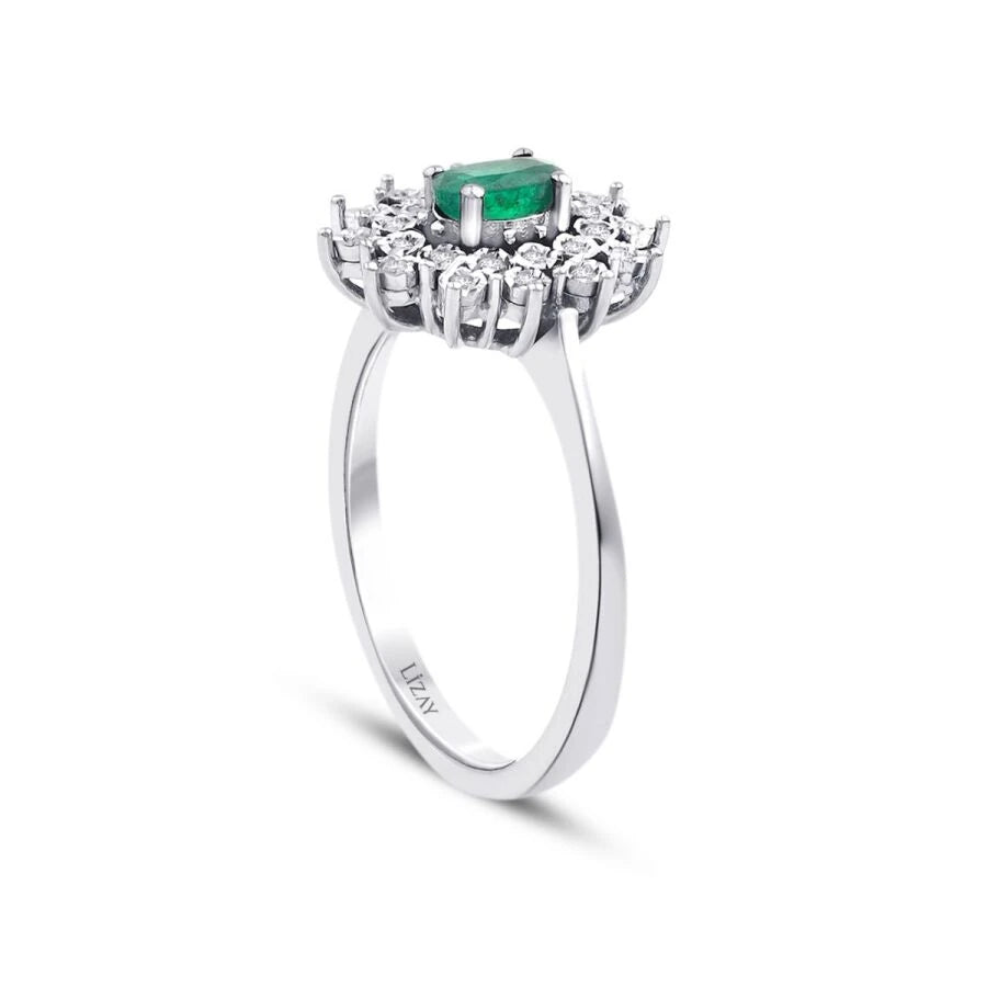 0.36 ct. Diamant Smaragd Ring