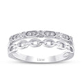 0.10 ct. Diamant Zweireihiger Halb-Eternity Ring