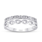 0.10 ct. Diamant Zweireihiger Halb-Eternity Ring