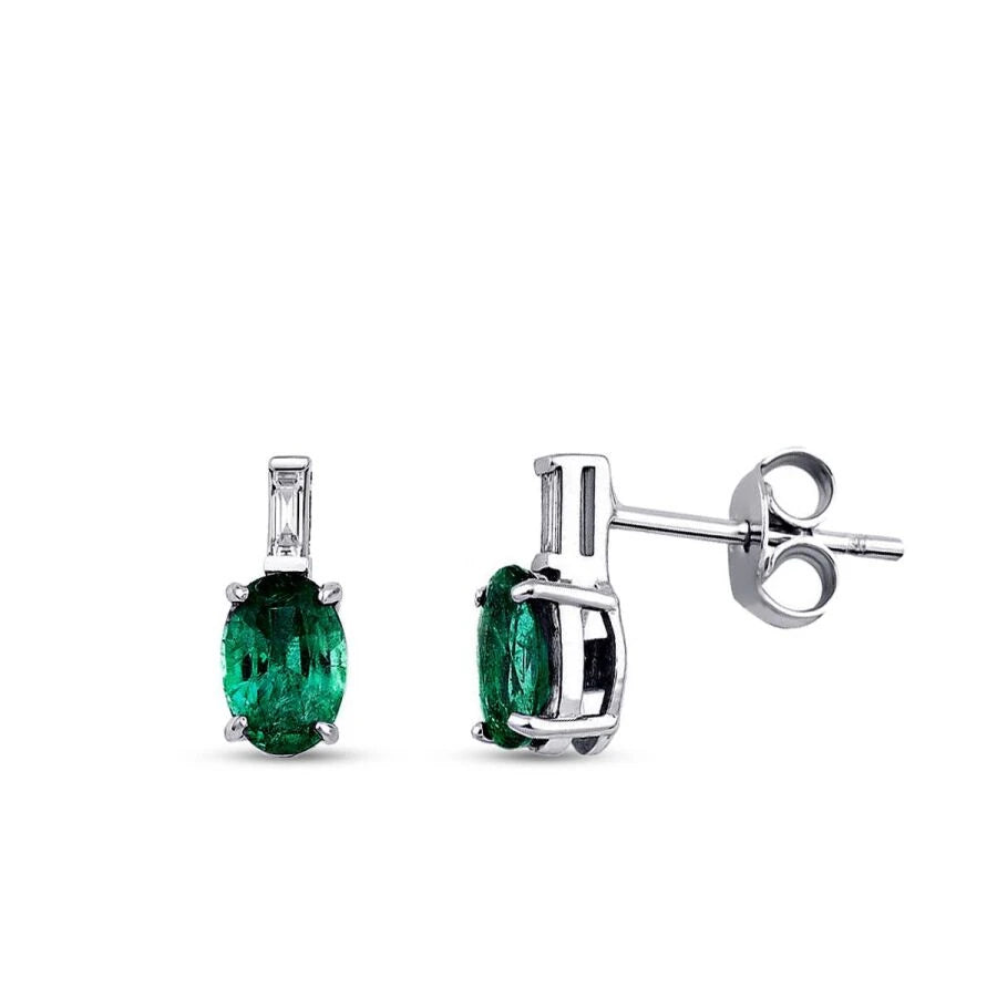 0.91 ct. Diamant Smaragd Ohrringe