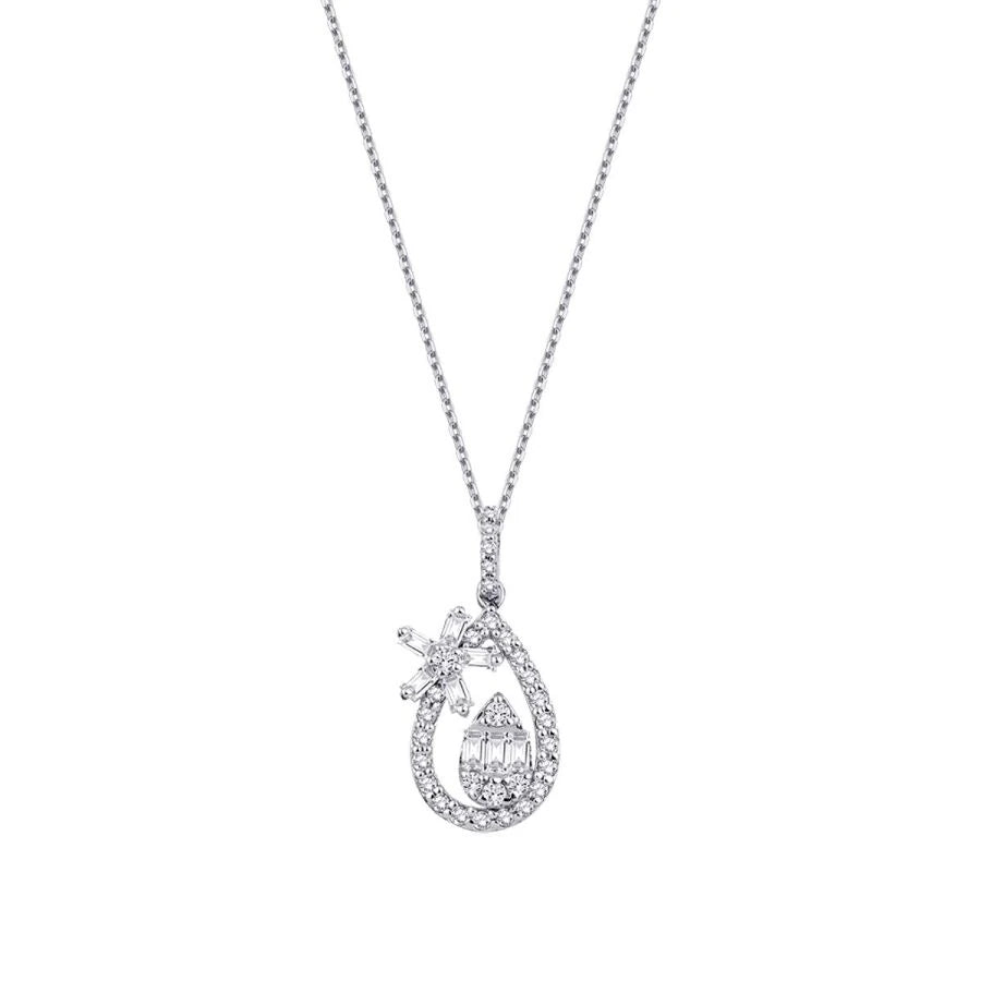 0.36 ct. Diamant Baguette Halskette