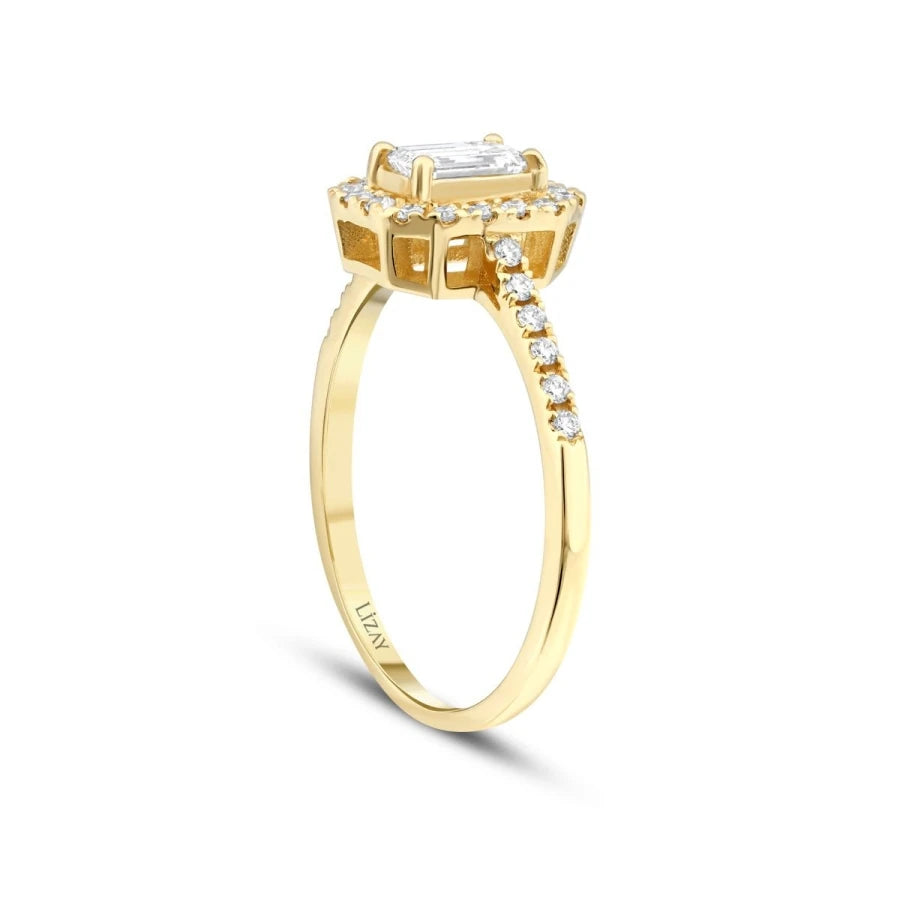 0.69 ct. Diamant Smaragd Ring