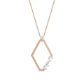 0.15 ct. Diamant Rautenförmige Baguette Halskette