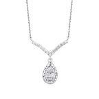 0.20 ct. Diamant Tropfen Baguette Halskette