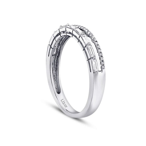 0.33 ct. Diamant Baguette Halb-Eternity Ring