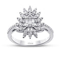 0.48 ct. Diamant Baguette Blumen Ring