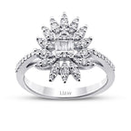 0.48 ct. Diamant Baguette Blumen Ring
