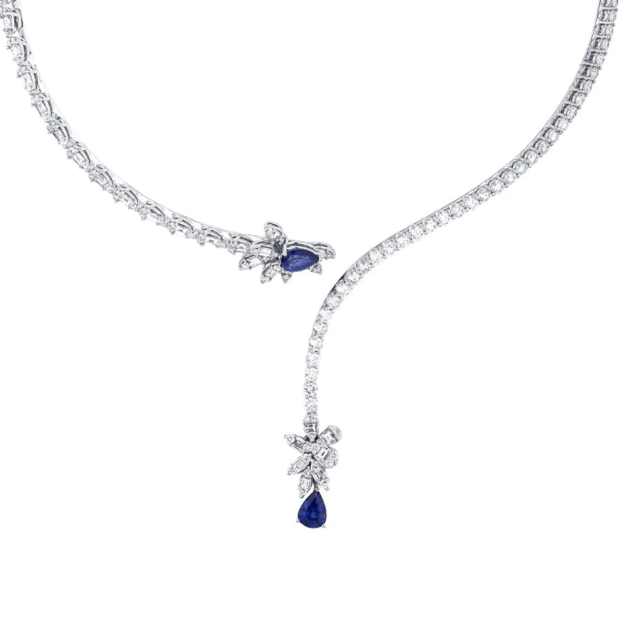 9.71 ct. Diamant Saphir Halskette