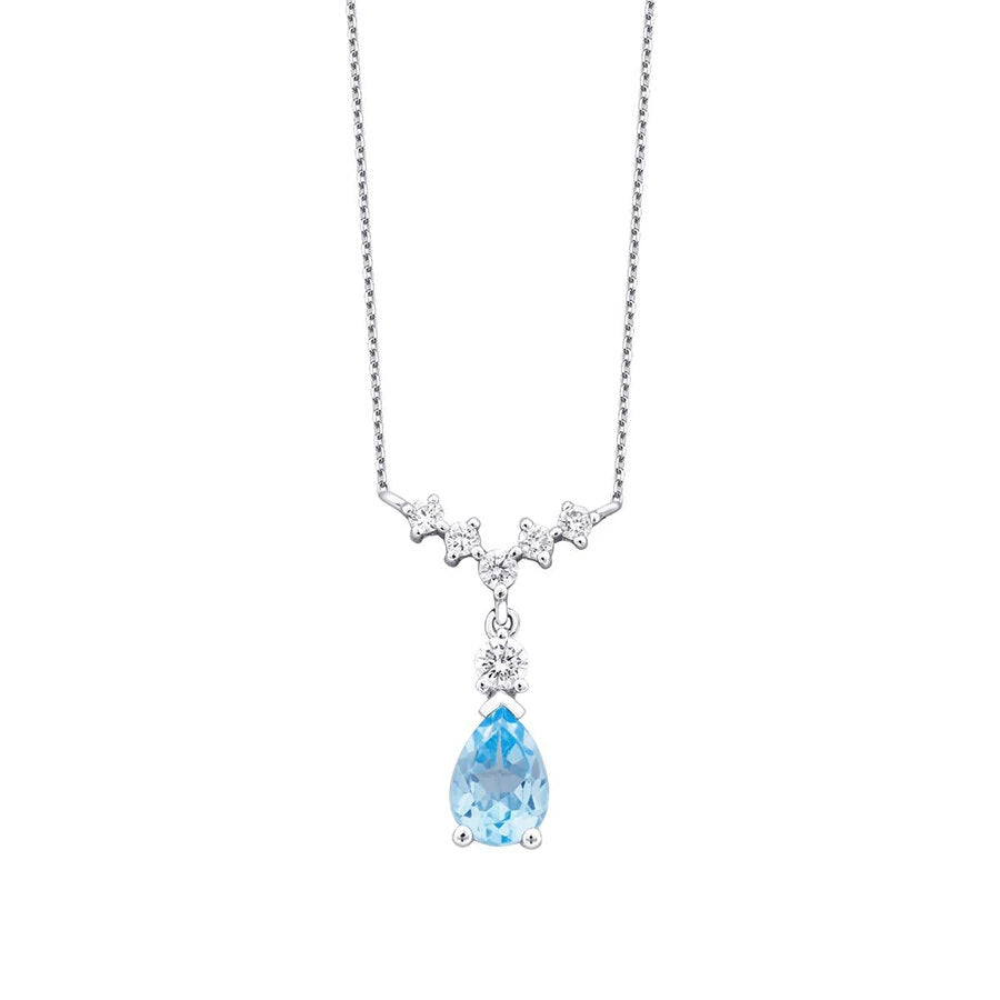 3.80 Karat Diamant Blue Topaz Set