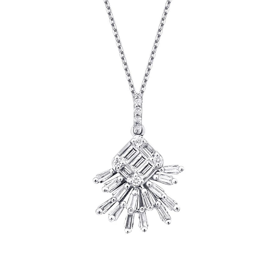 0.33 ct. Diamant Baguette Halskette