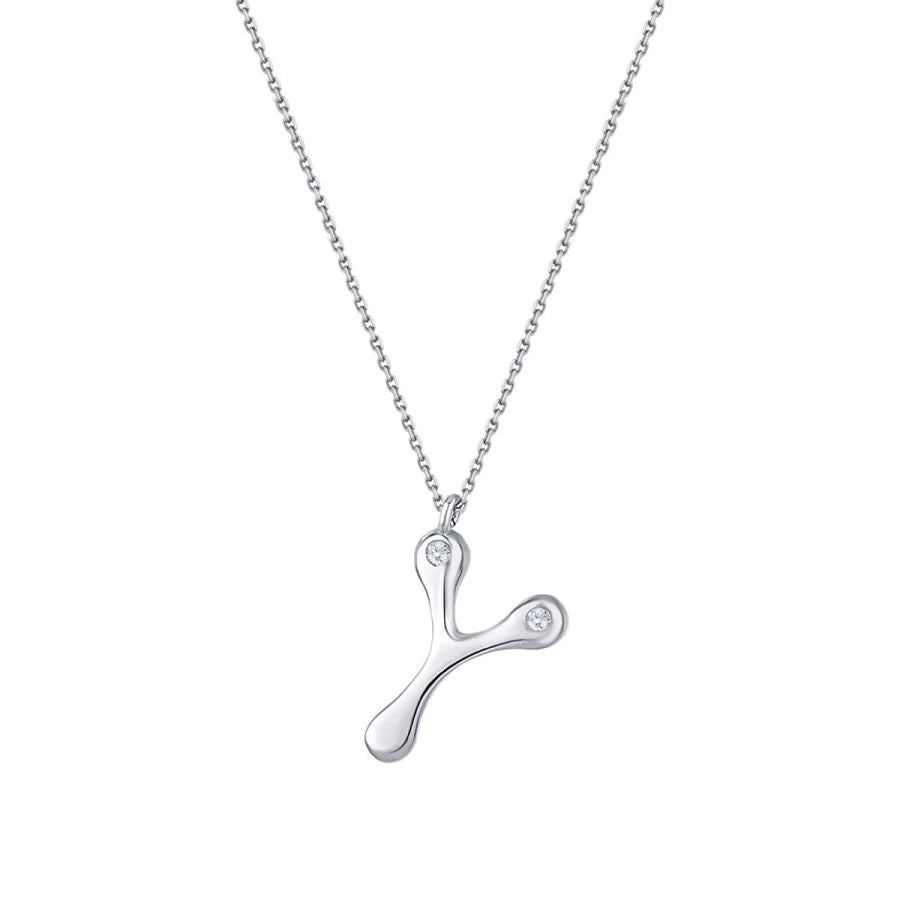 0.04 ct. Diamant Y-Buchstabe Halskette