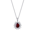 3.12 ct. Diamant Tropfen Rubin Halskette