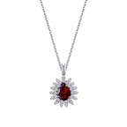 3.12 ct. Diamant Tropfen Rubin Halskette