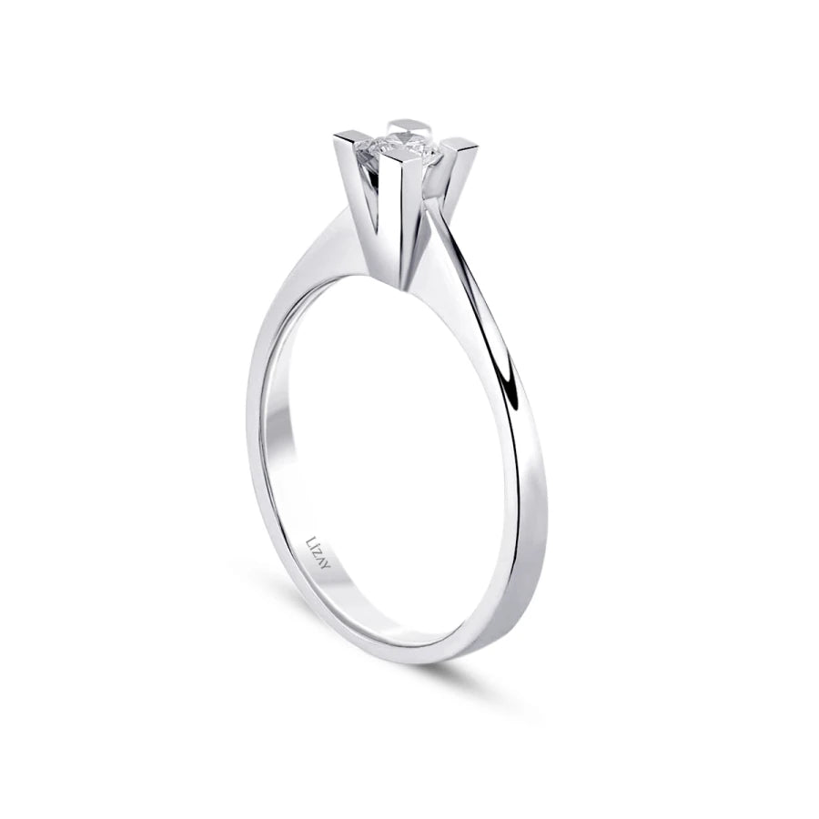 0.10 ct. Diamant Rund Solitär Verlobungsring