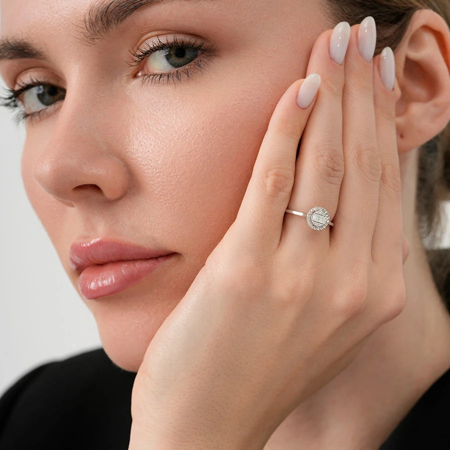 0.11 ct. Diamant Baguette Ring