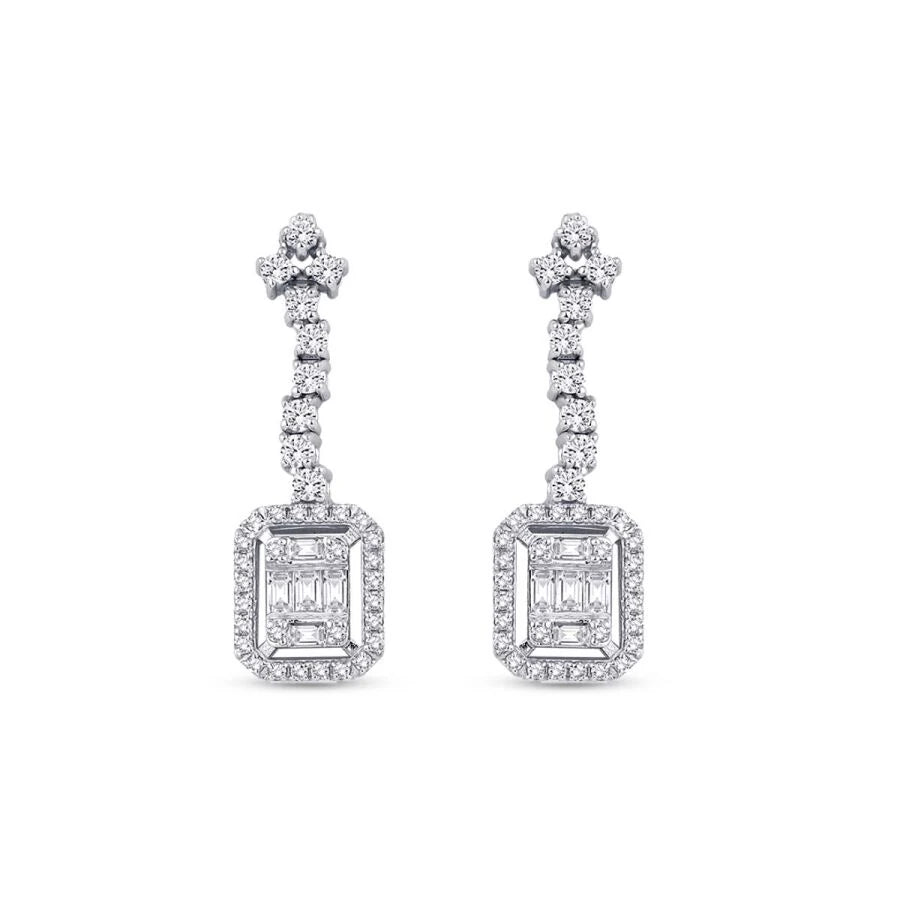 0.64 ct. Diamant Baguette Ohrringe