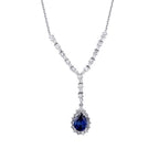 1.99 ct. Diamant Tropfen Saphir Halskette