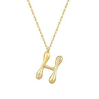 0.04 ct. Diamant H-Buchstabe Halskette