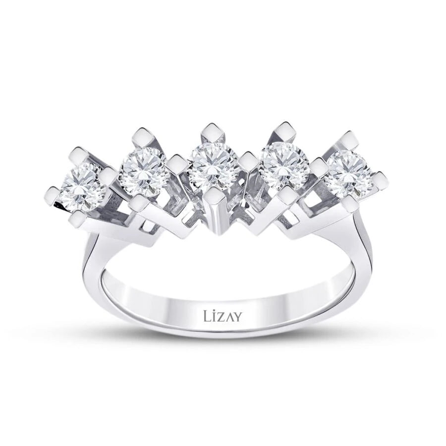 0.90 ct. Diamant Fünf-Stein Ring