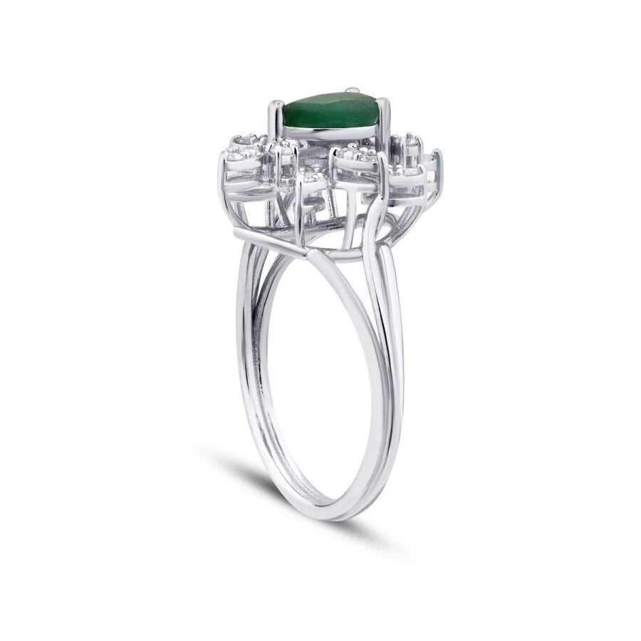 1.01 ct. Diamant Smaragd Ring