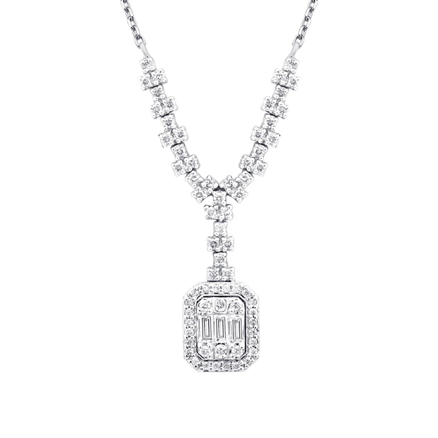 0.48 ct. Diamant Baguette Halskette