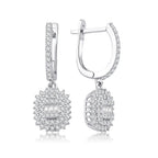 Gold Ohrringe mit hängenden Baguette-Steinen