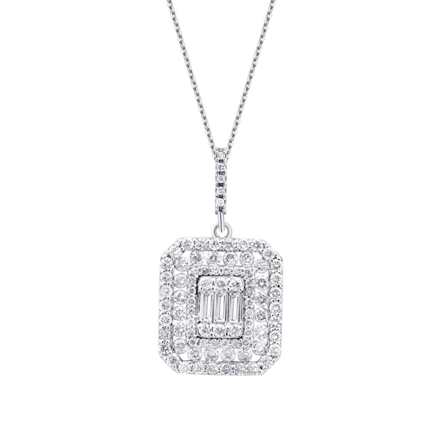 0.61 ct. Diamant Baguette Halskette