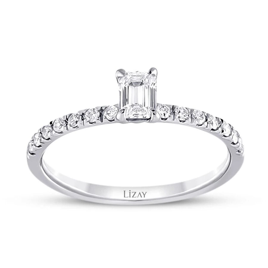 0.42 ct. Diamant Smaragd Schliff Ring