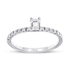 0.42 ct. Diamant Smaragd Schliff Ring