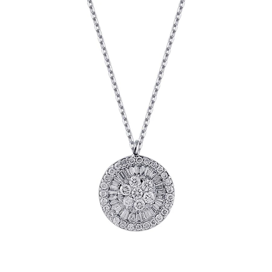0.42 ct. Diamant Baguette Halskette