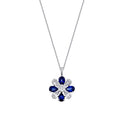 2.92 ct. Diamant Baguette Saphir Halskette
