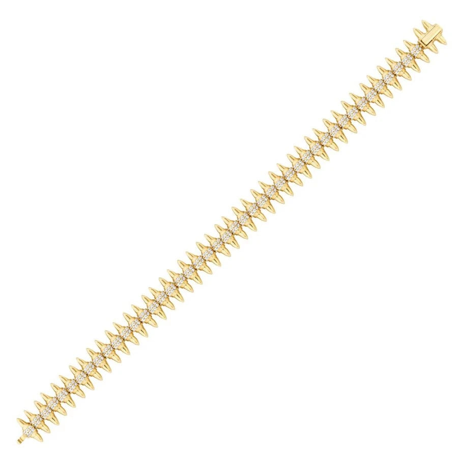 Gold Armband mit Stein und Nageldesign