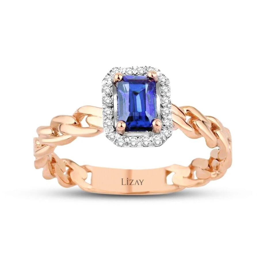 0.92 ct. Diamant Saphir Ring