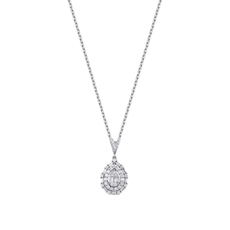 0.37 ct. Diamant Baguette Halskette