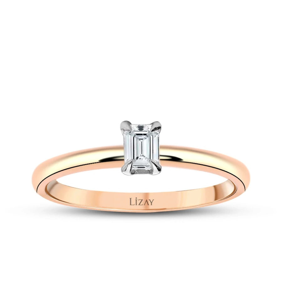 0.30 ct. Diamant Smaragd Schliff Solitär Verlobungsring