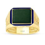 Gold Herren Ring mit farbiger Emaille