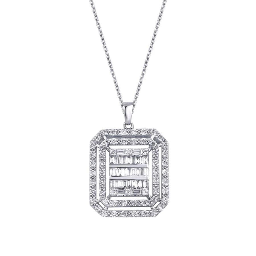 0.81 ct. Diamant Baguette Halskette