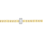 Gold Armband mit Kette und Baguette-Steinen