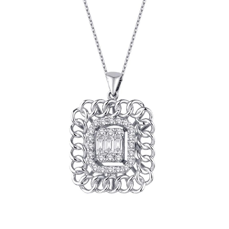 0.34 ct. Diamant Baguette Halskette